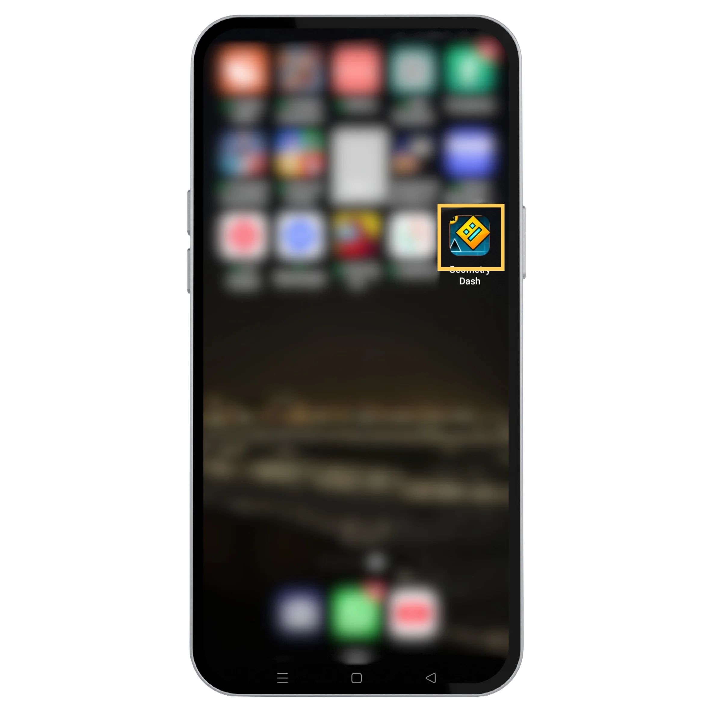 Geometry Dash installed on Android home screen