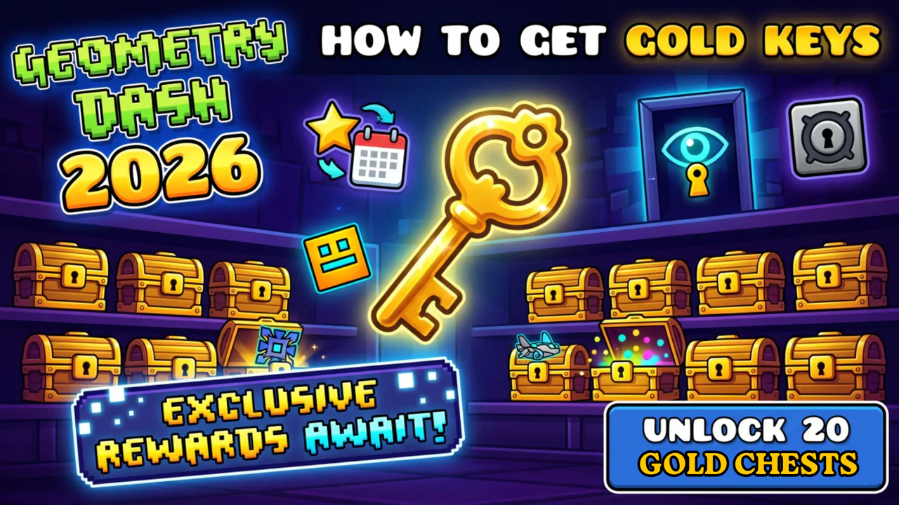 How to Get Gold Keys in Geometry Dash 2026 - Complete Guide for Event Levels, Secret Codes and Treasure Room
