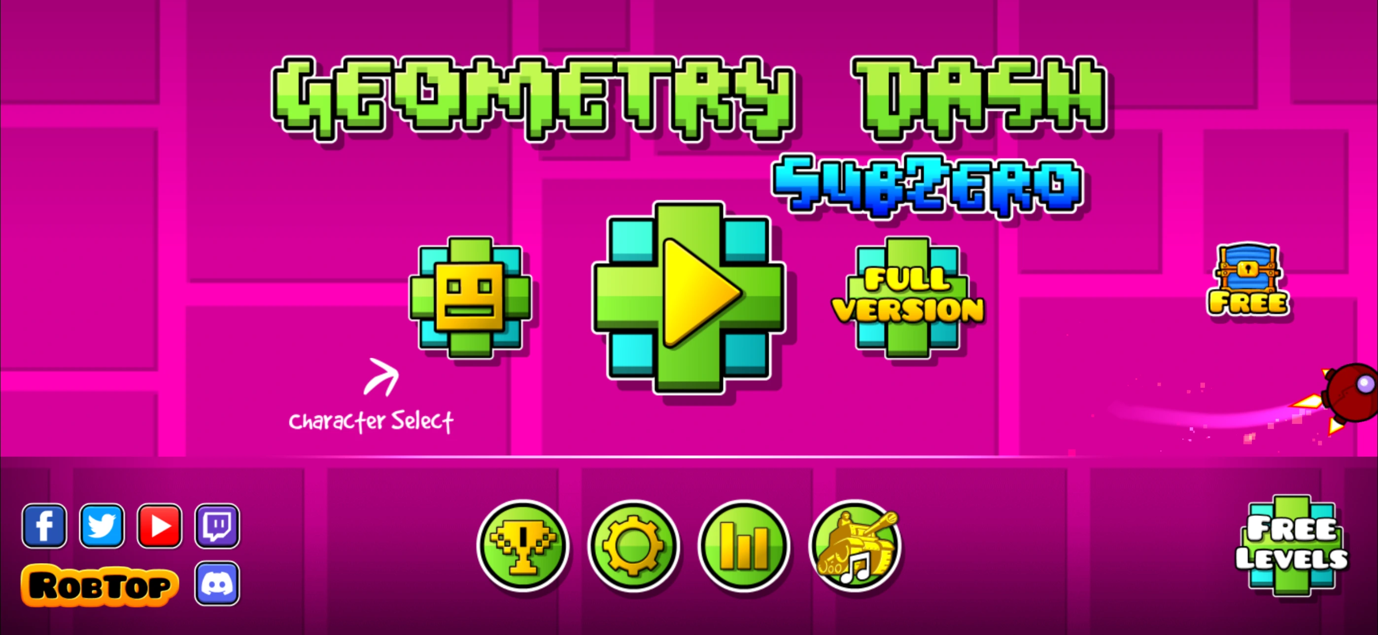 Geometry Dash SubZero APK Main Menu